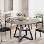 Round Dining Table for 4,Kitchen Dining Room Circle Dinner Pedestal Table,Space Saving Wood Kitchen & Dining - Hot Sale